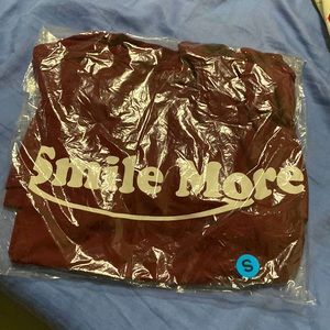 Smile more burgundy shirt